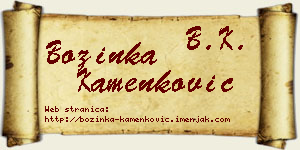 Božinka Kamenković vizit kartica